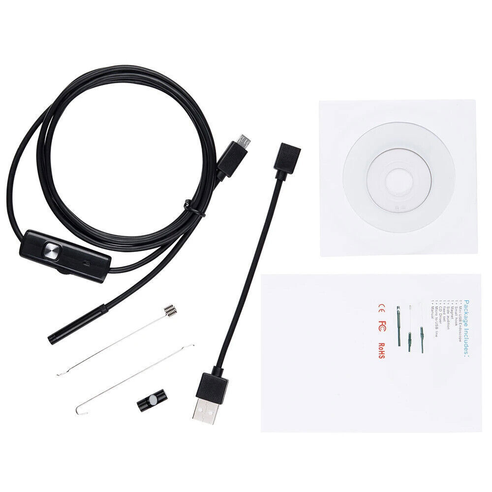 1M Endoscope Camera with Light HD Borescope  Inspection Snake Camera Waterproof