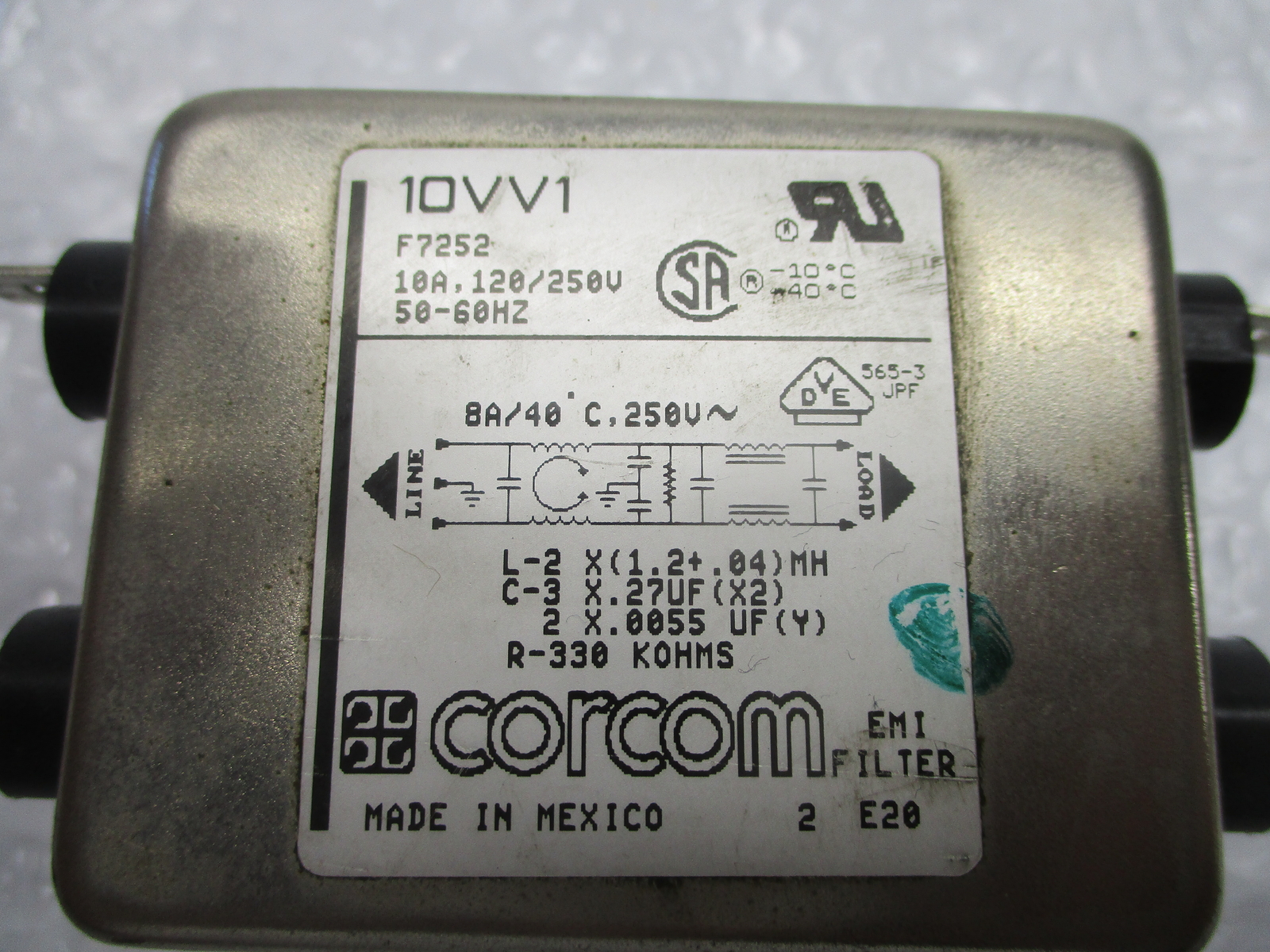 CORCOM F7252 LINE FILTER NSNP