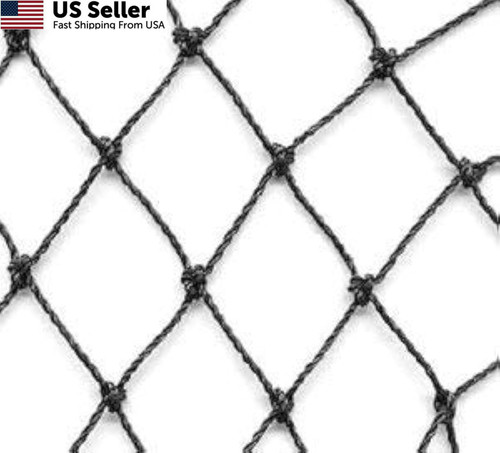 Aviary Netting Heavy Knotted 2 inch Poultry Net (25 ft x 25 x 50 ft, Black
