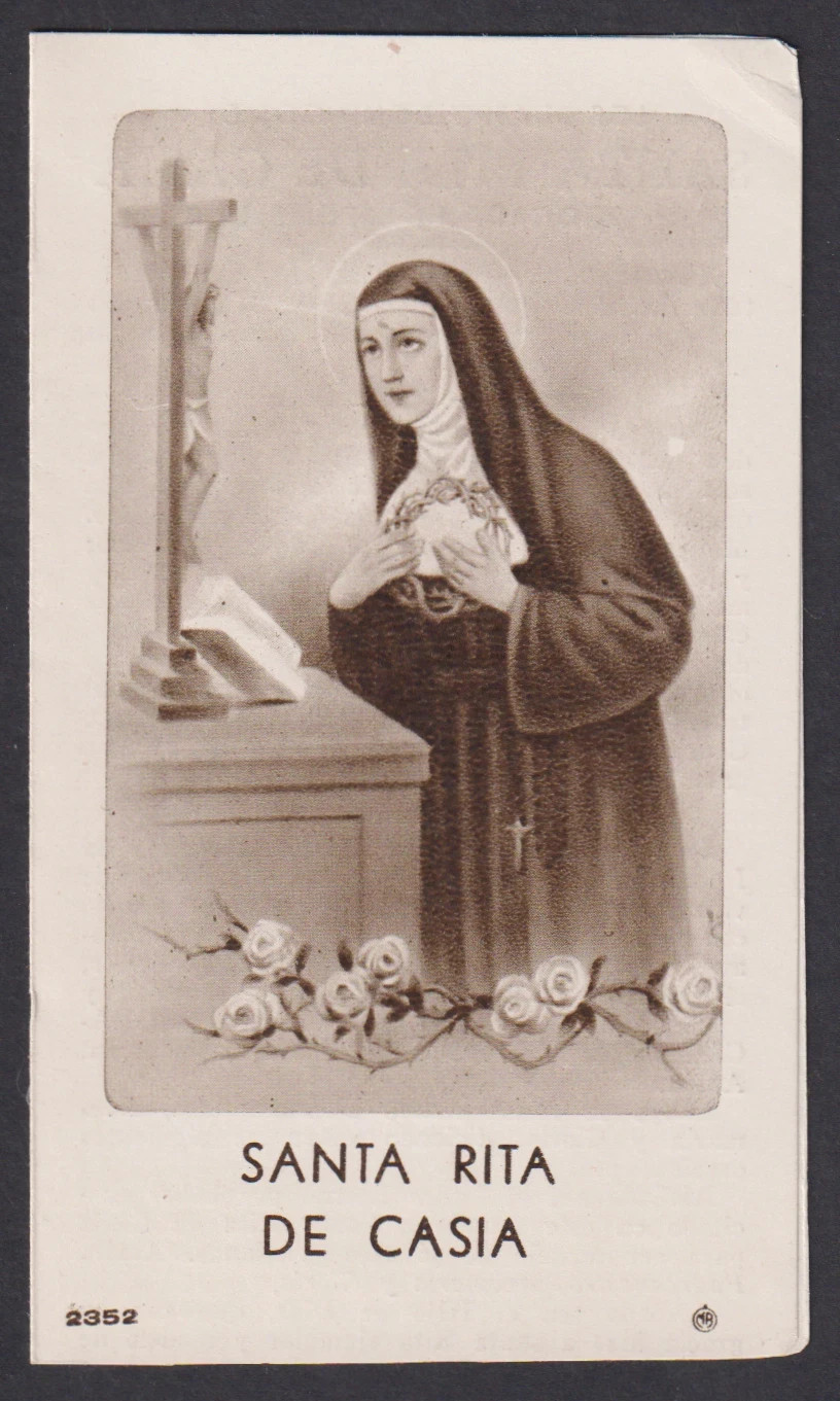 Holy card antique de Sta Rita de Casia santino image pieuses estampa