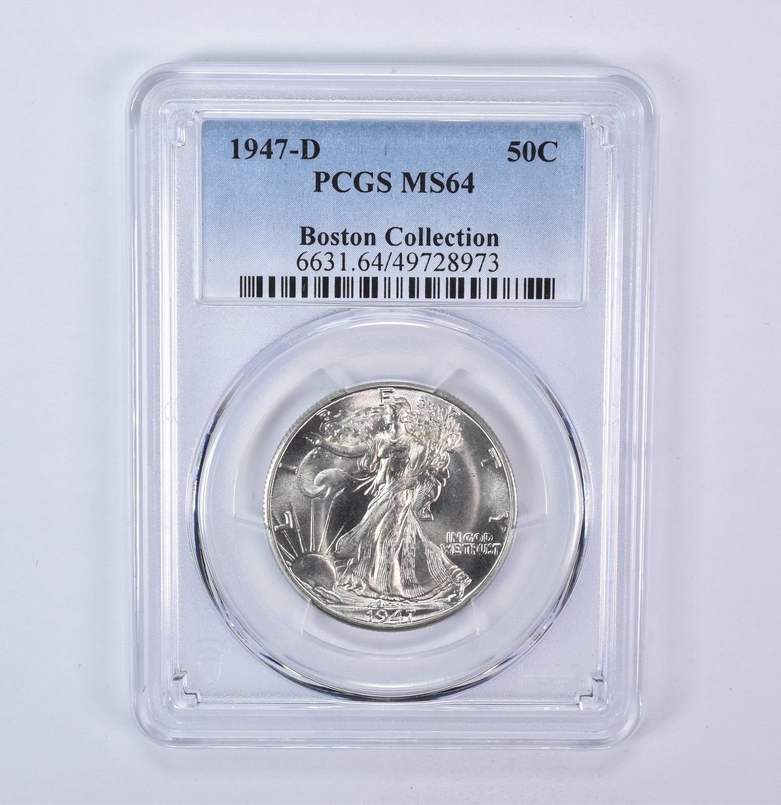 1947-D Walking Liberty Half Dollar Boston Collection MS64 PCGS