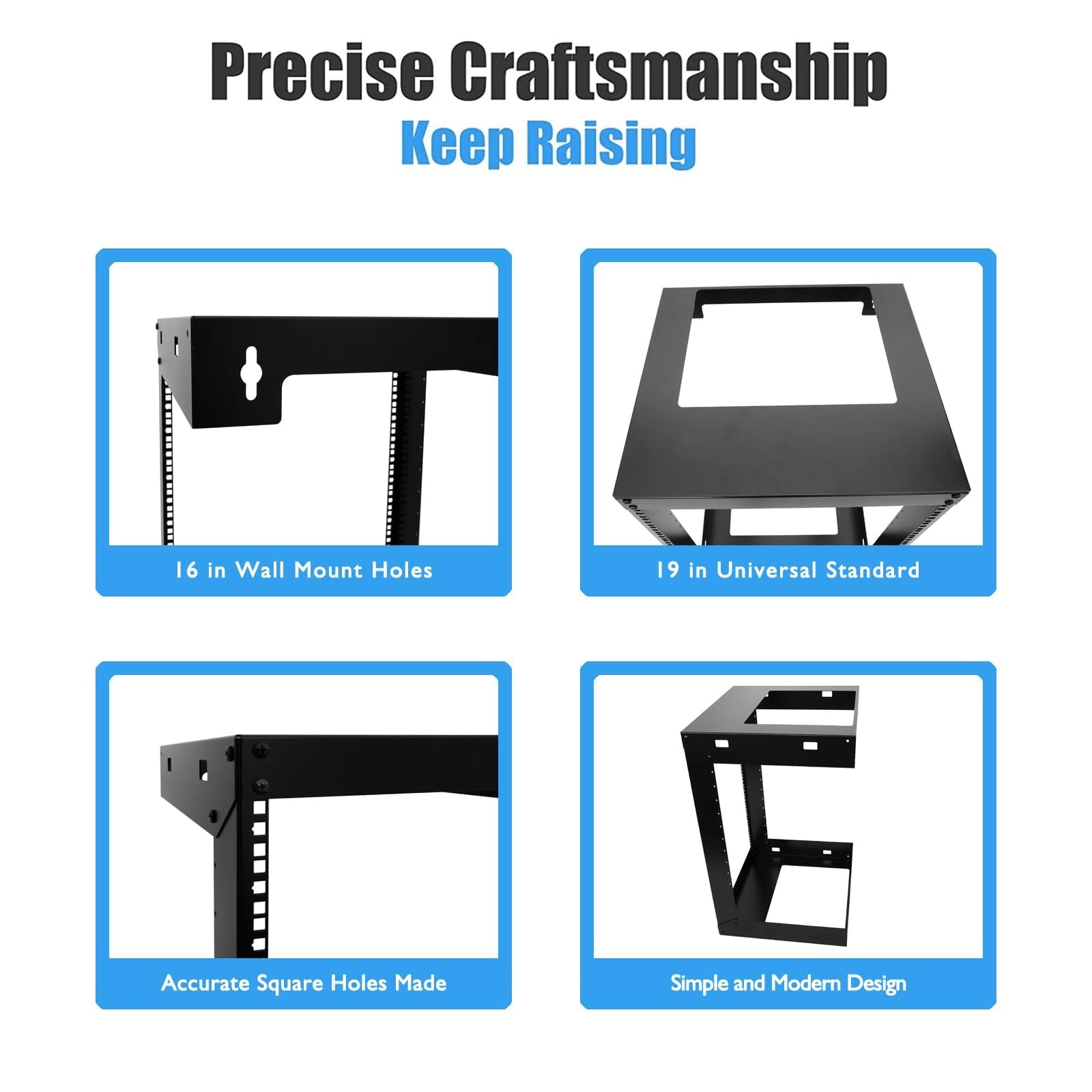 Raising electronics 12U Wall Mount Open Frame 19 Inch Server Equipment Rack T...