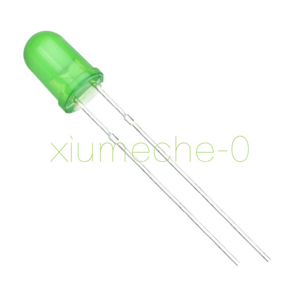 50PCS Green 3mm Super Bright Round Top Diffused Light Emitting Diode Lamps