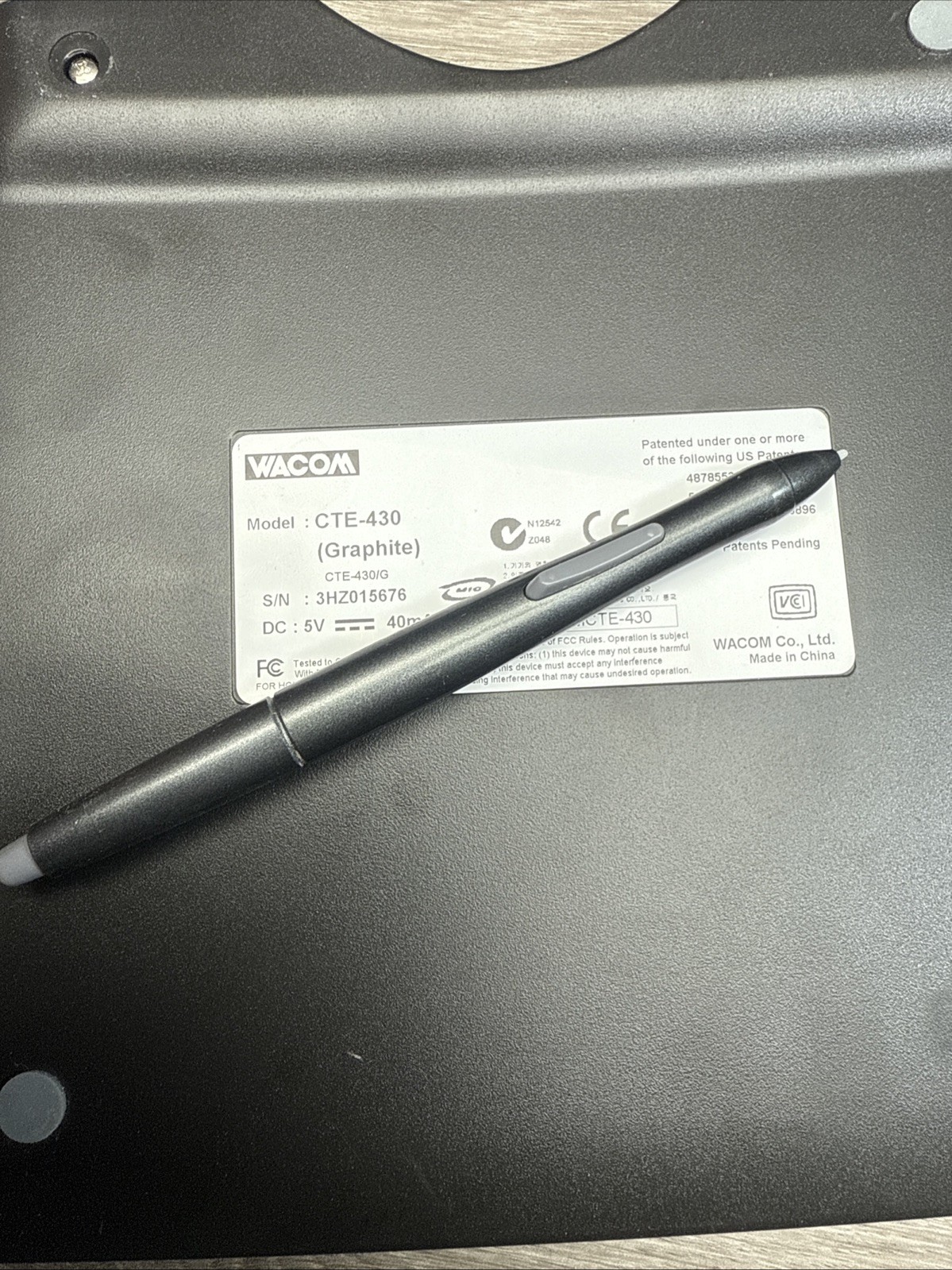 Vintage Wacom Graphire3 4x5 USB Tablet - Graphite Gray (CTE-430GR)