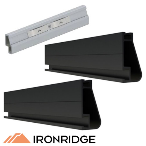 2 (TWO) IronRidge XR100 Rail 84 inch (7 Feet) Black + 1 (ONE) XR100-BOSS Splice