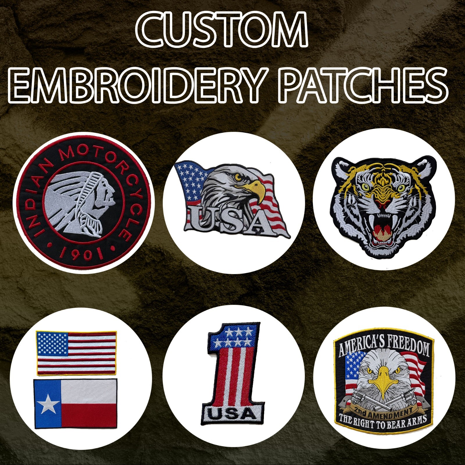 CUSTOM YOUR LOGO PERSONALIZED TAG EMBROIDERED PATCH iron-on or SEW ON