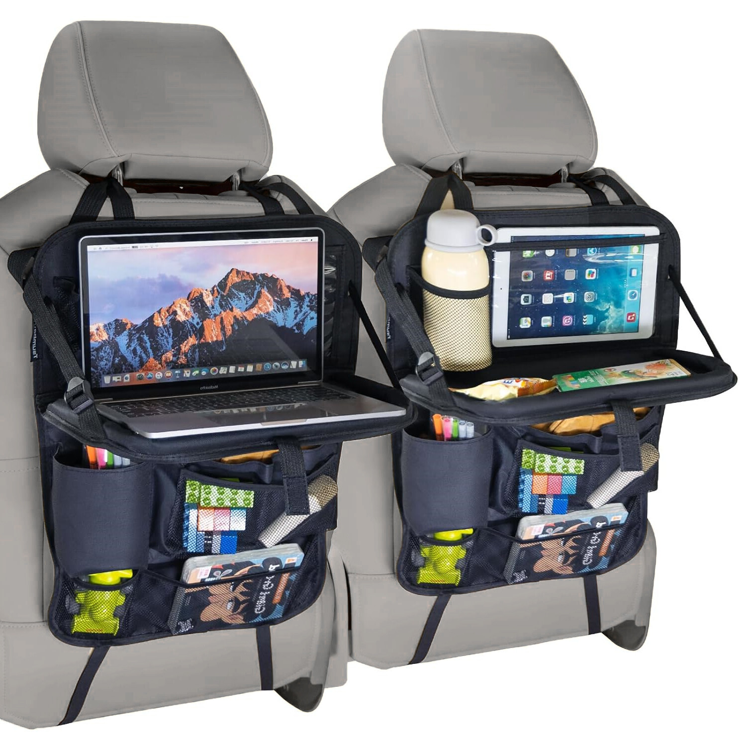 2x Car Back Seat Organizer Folding Sack Tray Holder Multi-Pocket Storage Bag