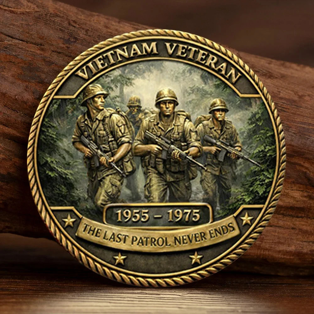 Vietnam Veteran 1955-1975 Memorial Challenge Coin Duty Sacrifice Brotherhood