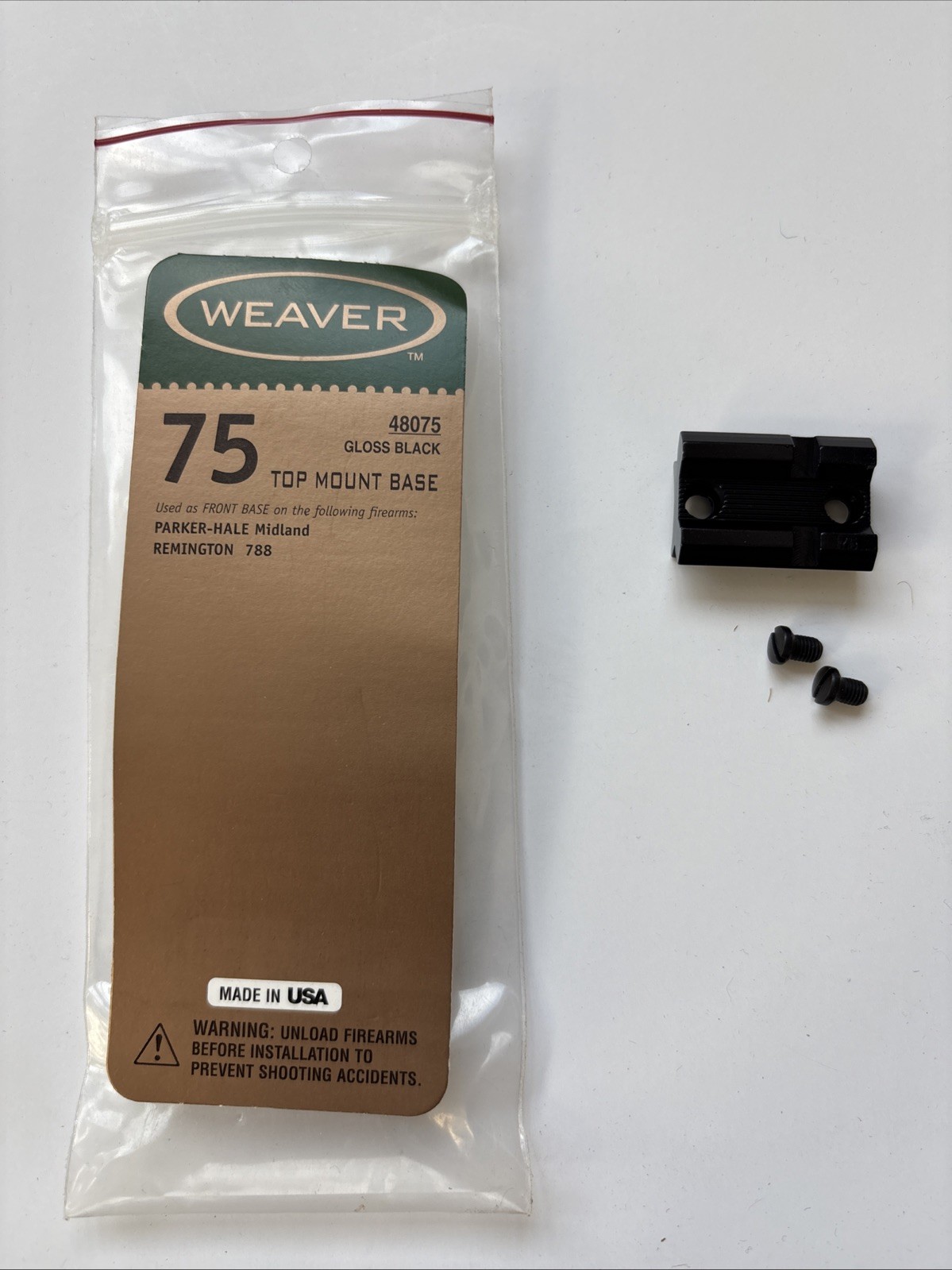 Weaver Model #75 Detachable Top Mount  Base Remington 788 Front 48075