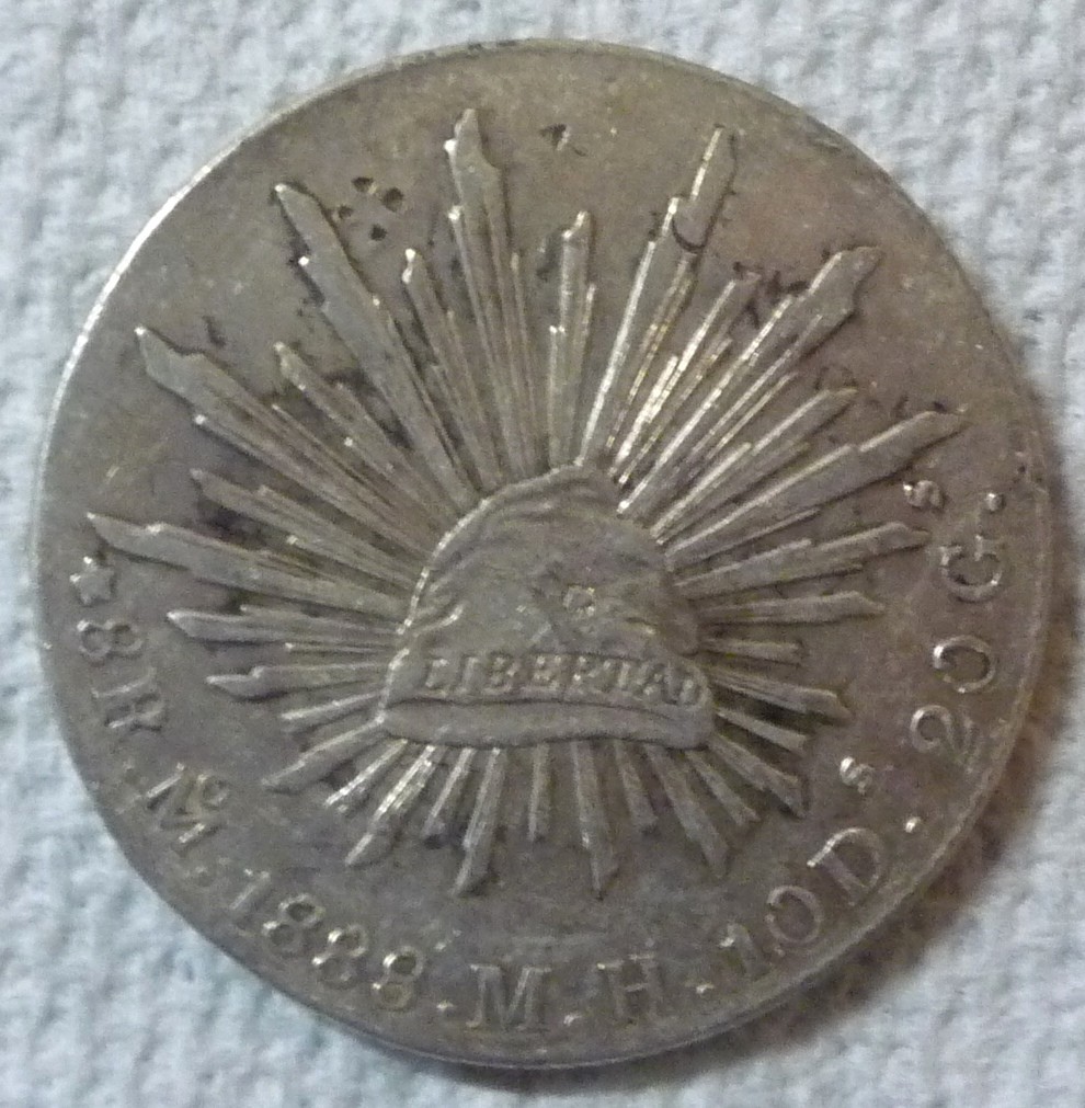 1888 Mo MH - MEXICO - 8 REALES - MEXICO CITY - SILVER CROWN - HIGH GRADE