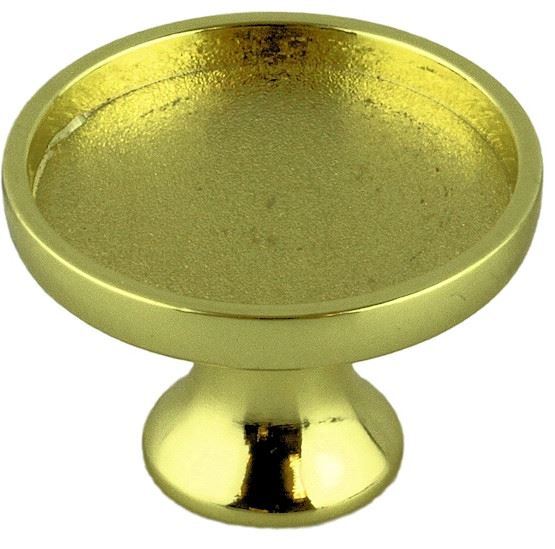 Knob Base for Glass Cabochon - 29.75mm Inside Polished Brass Finish