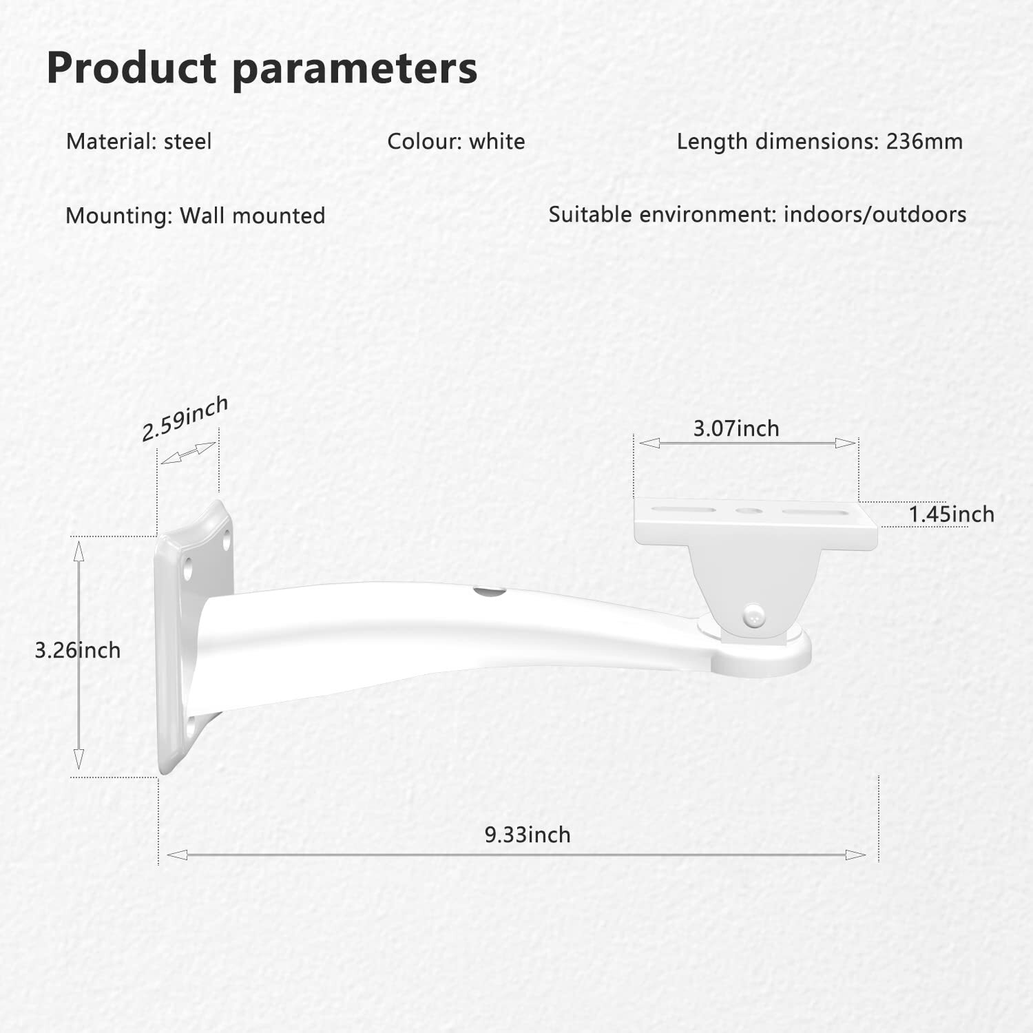 White Mini Projector Wall Mount Hanger Bracket for CCTV Security Camera
