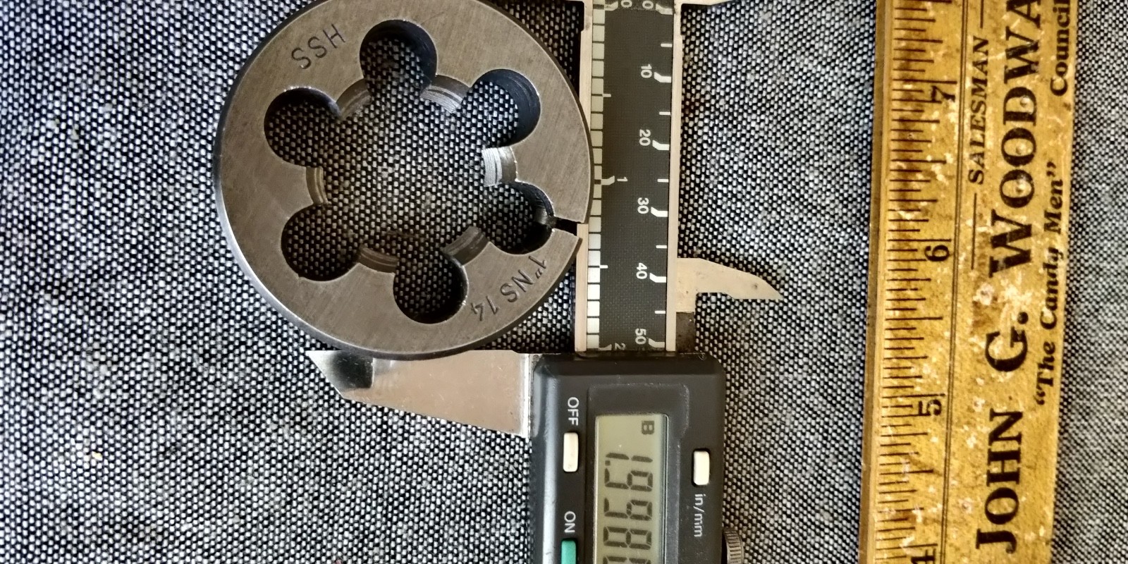 1"-14 NS Thread Die split adjustable HSS 2" diameter JAPAN