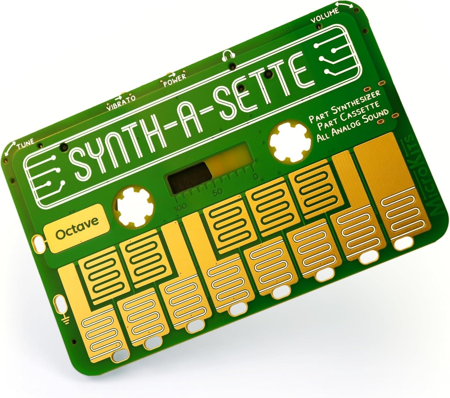 Synth-a-Sette: Compact Cassette-Sized Pocket Synthesizer with Alligator Clips