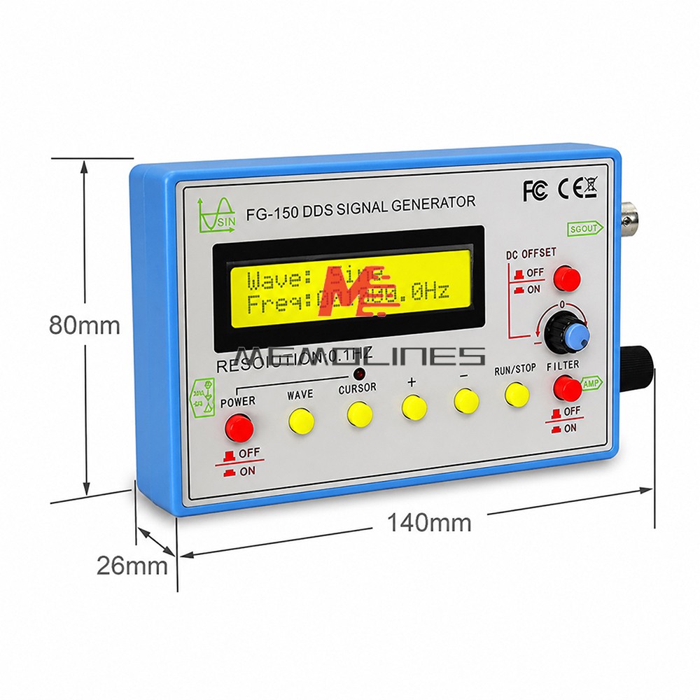 FG-150 DDS High-Precision Frequency Signal Generator with 15 Adjustable Waveform
