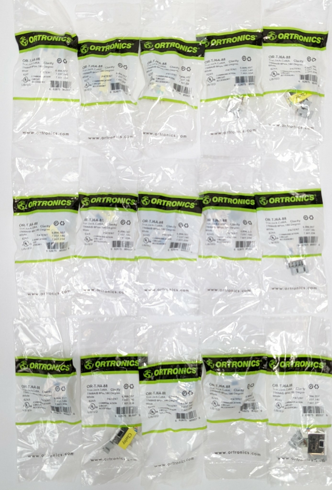 Ortronics Clarity TracJack OR-TJEA-88 White 180 Degree Keystone Jack Set of 15