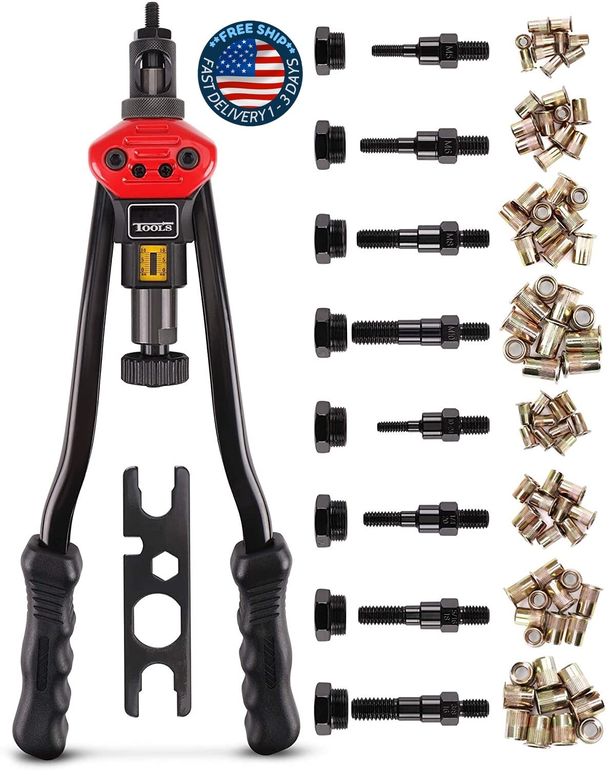 profesional kit de herramienta de tuerca de remache de mano plegable coche auto