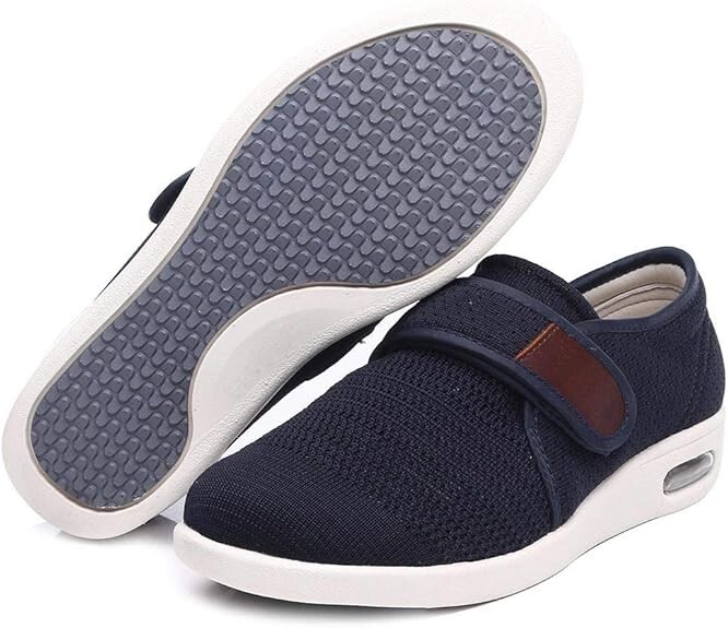 Men's Wide Walking Shoes, Adjustable Air Cushion Sneakers for Diabetic Feet