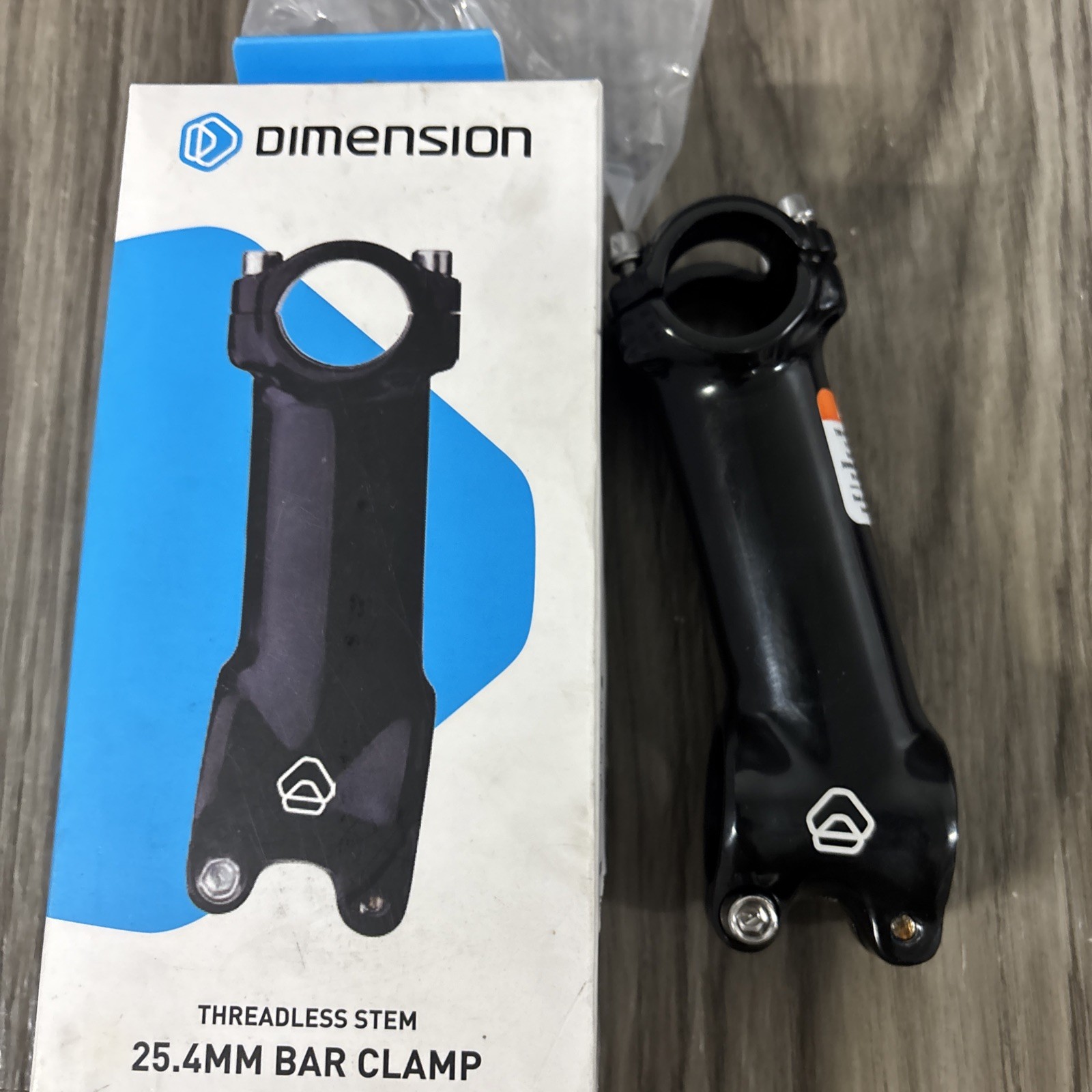 Dimension 25.4 Stem 100mm Clamp Threadless  107d 1-1/8 Black #T5