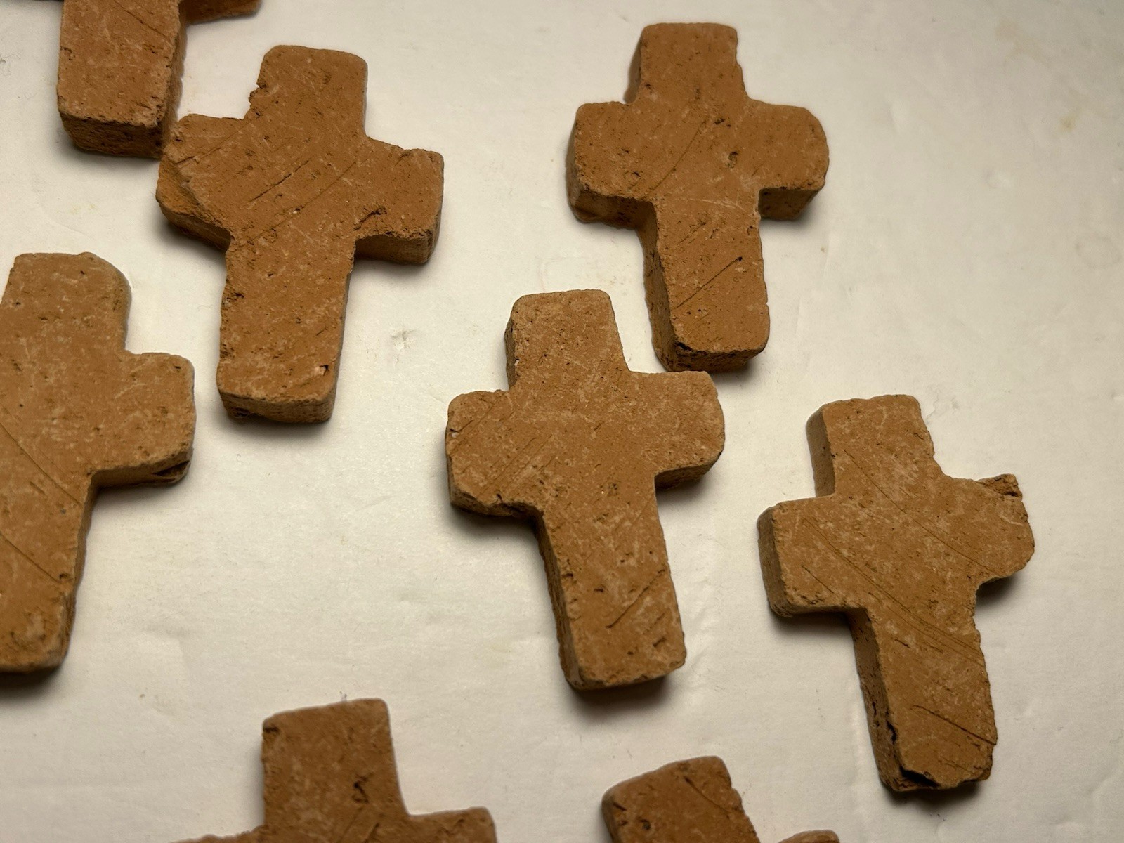 Blessing Box Clay With 11 Crosses 4”