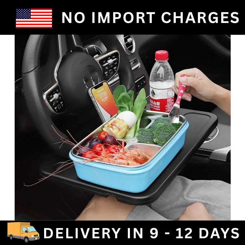Car Steering Wheel Tray Table Coffee Drink Holder Laptop Stand Eating Food Desk