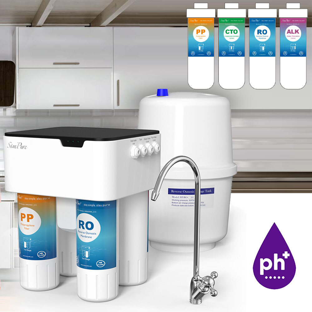 Simpure Q2 Under Sink Water Filter System Reverse Osmosis Space Saver Purifier