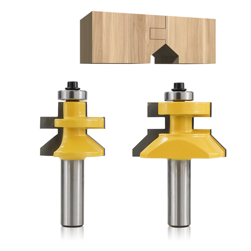 1/4'' 1/2'' Tongue and Groove Router Bit Set 3 Teeth Wood Milling Cutter 2 Pcs