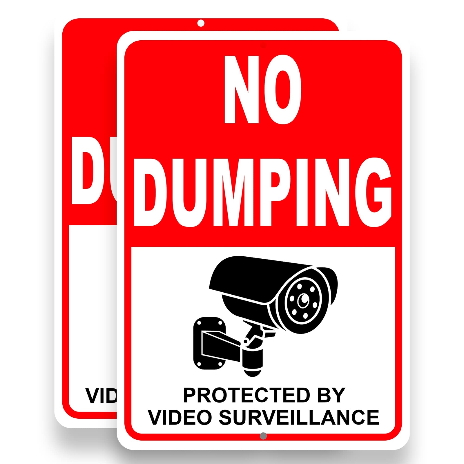 2 Pack No Dumping Aluminum Sign Rust-Free UV Protected and Weatherproof, 10x7 In