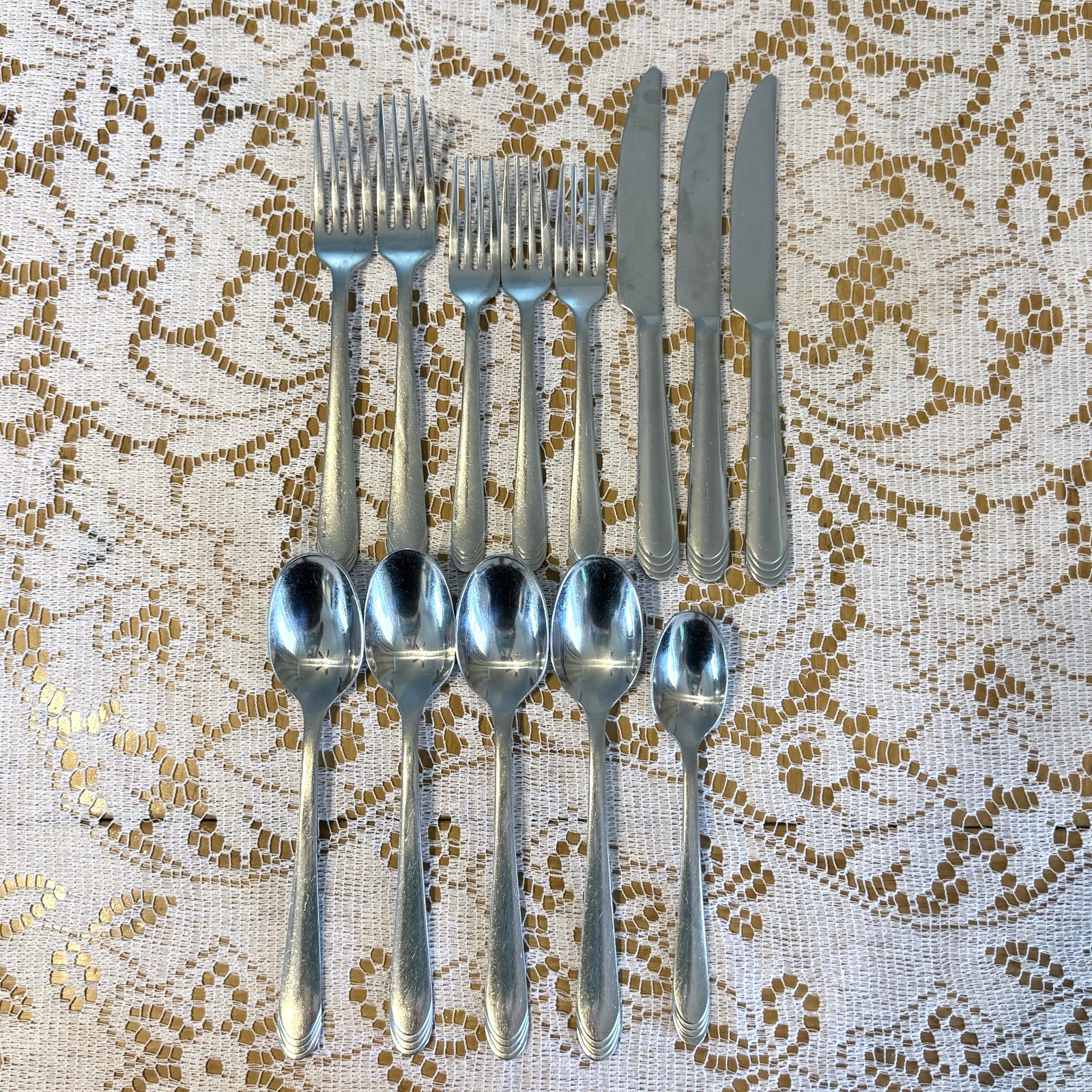 13 Pc Flatware Partial Set/ Lot of Cambridge Unknown Style Used Forks Spoons