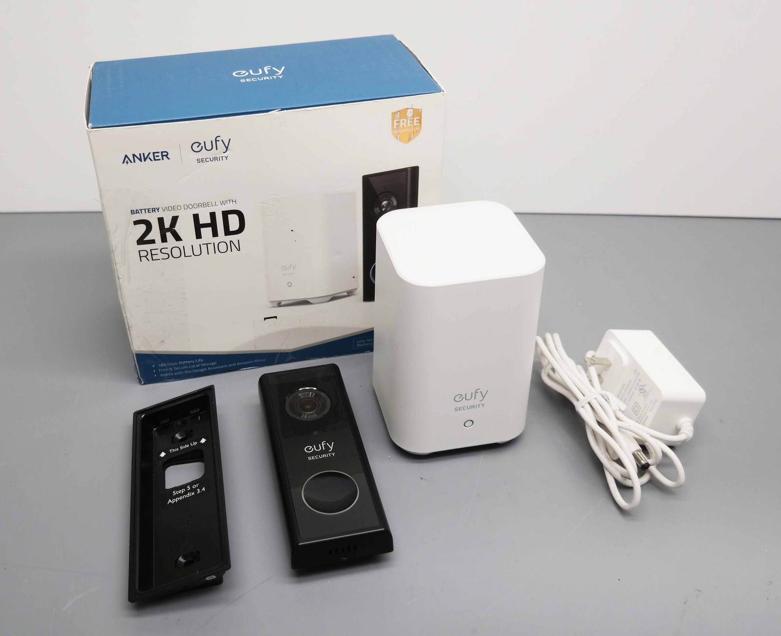 Eufy E82101W3-99 Smart Video Doorbell with 2K HD Resolution