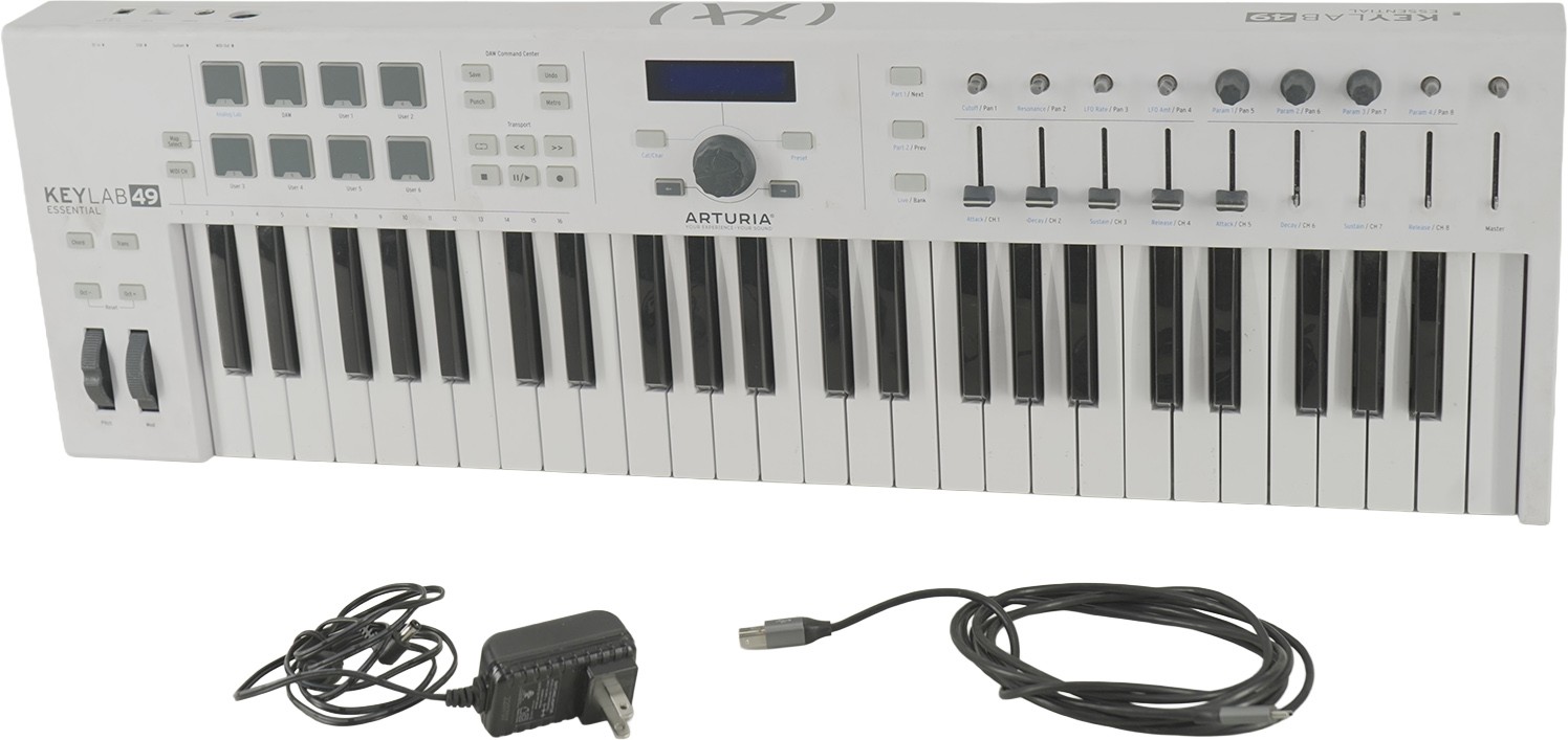 Arturia KeyLab Essential 49 mk3 MIDI Keyboard Controller - White
