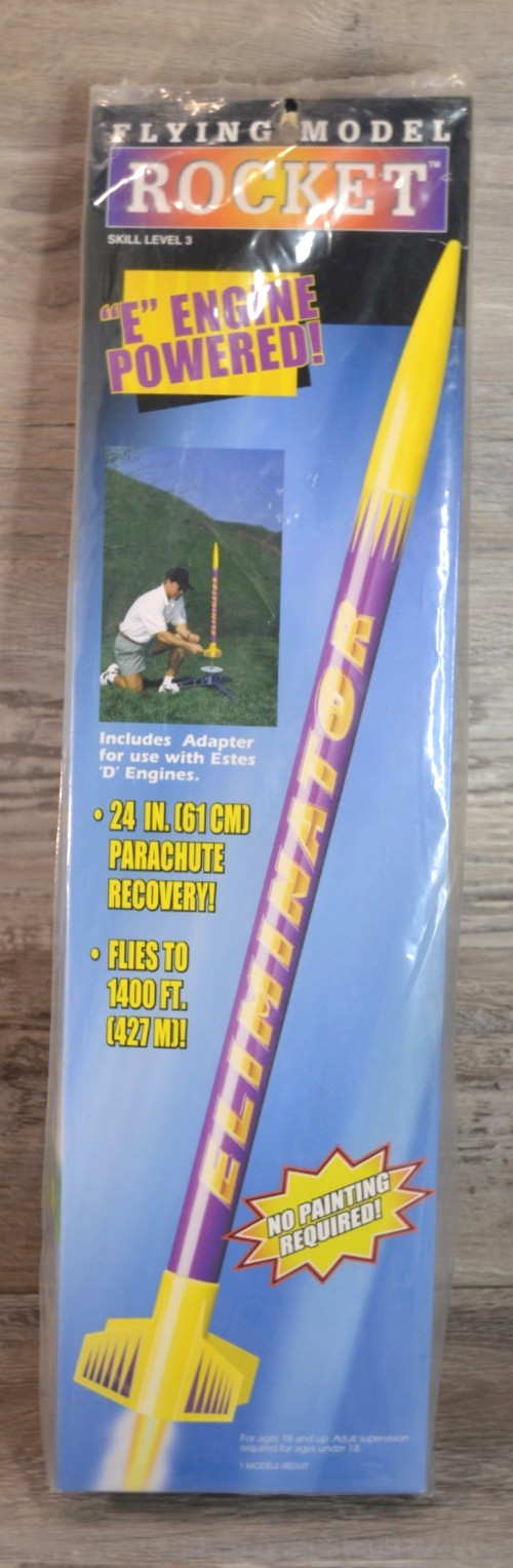 Estes Eliminator Flying Model Rocket Kit #1950 Sealed "E" Engine Powered Vintage