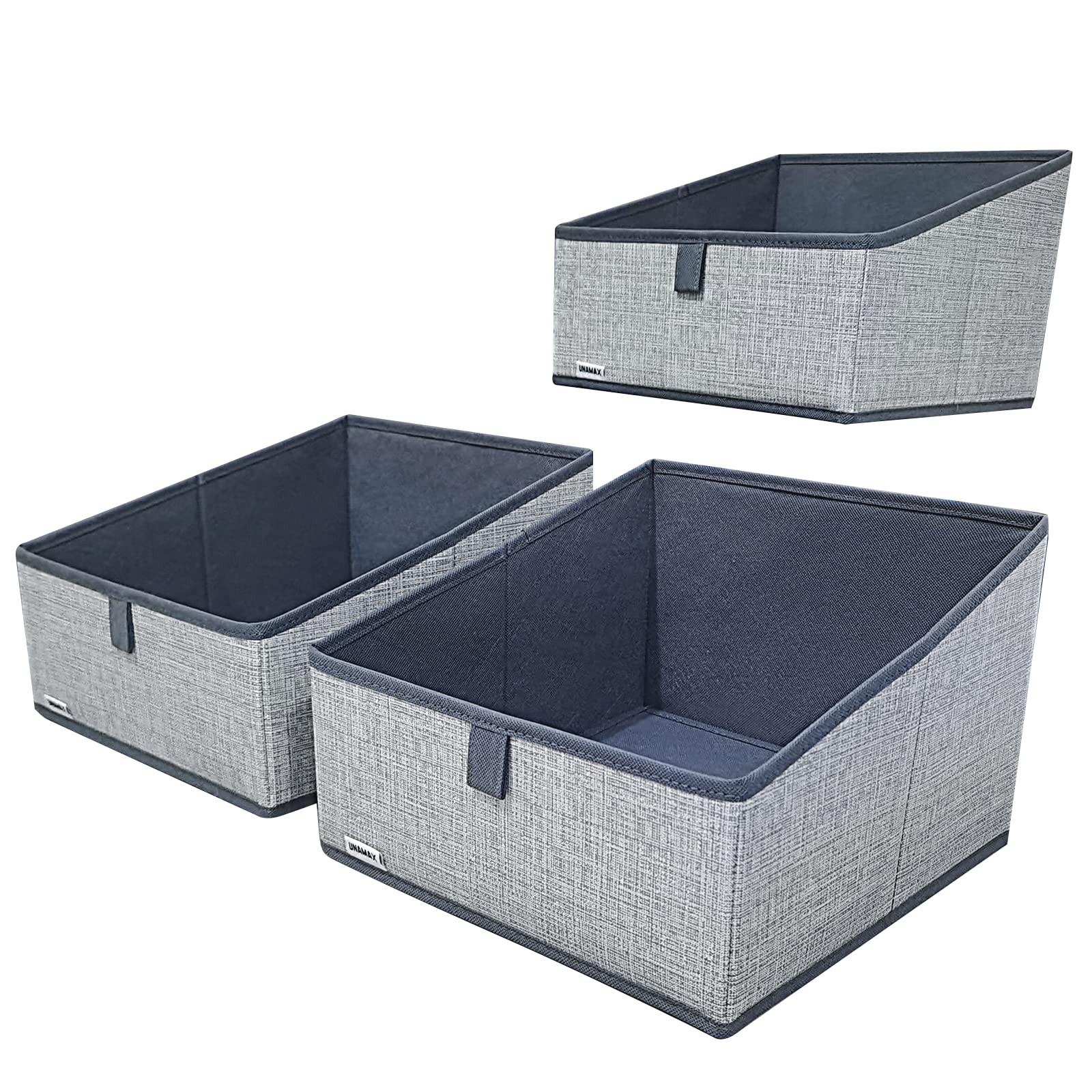 3 Packs Closet Storage Bins - Trapezoid Large Storage Box - Foldable Fabric B...