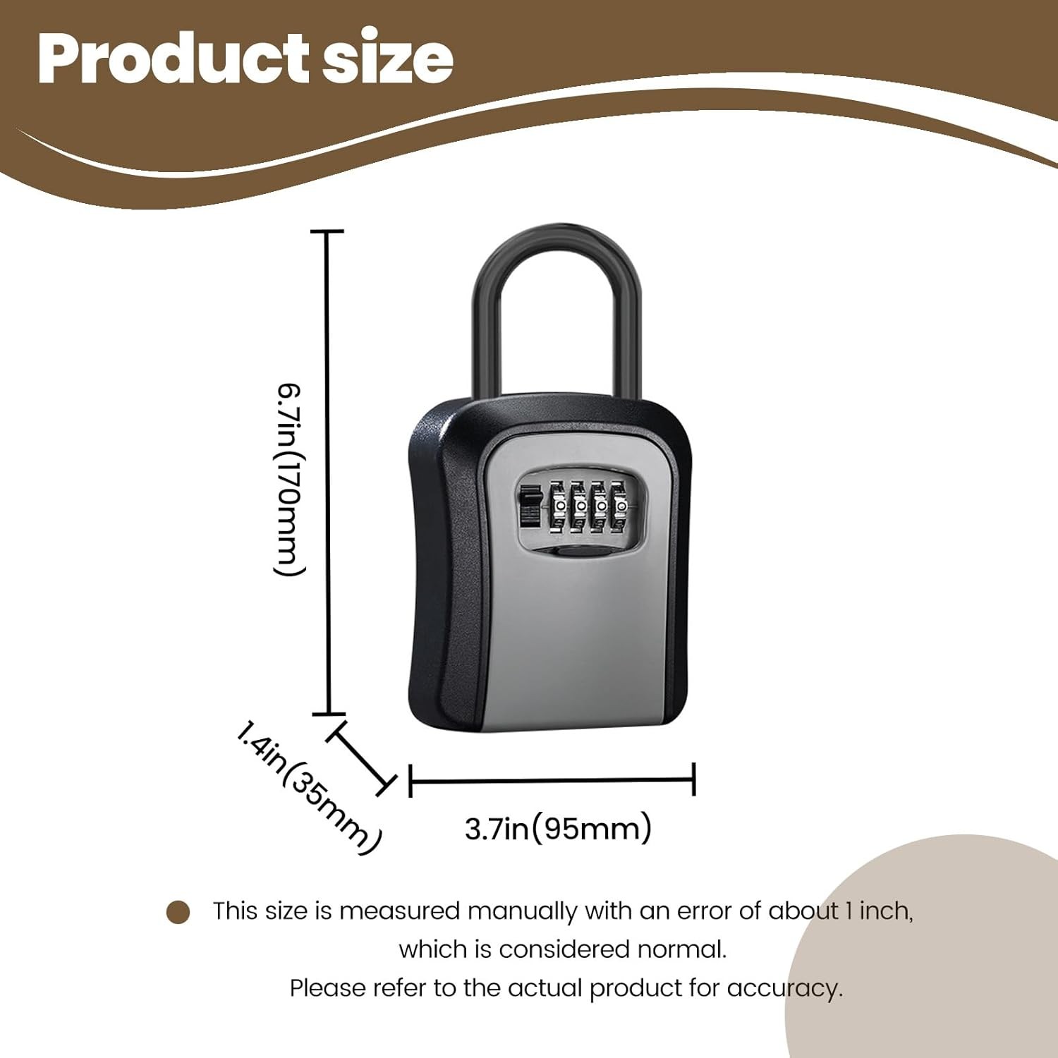 Wall Mount Password Key Box Resettable Code Safe Portable Home Security Lock Box