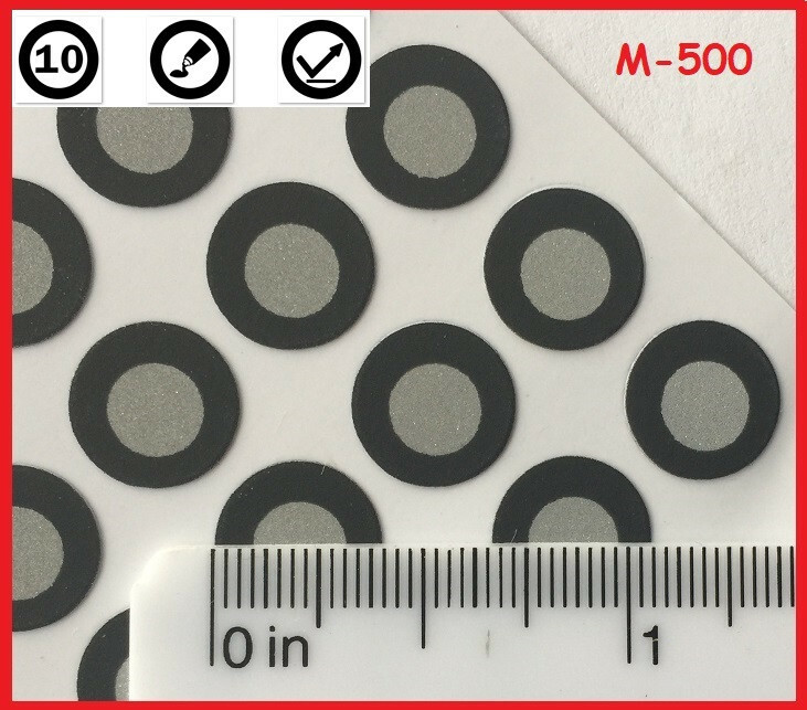 Positioning Targets for 3D Scanning M-500, Reflective, Black Contour, QTY: 500