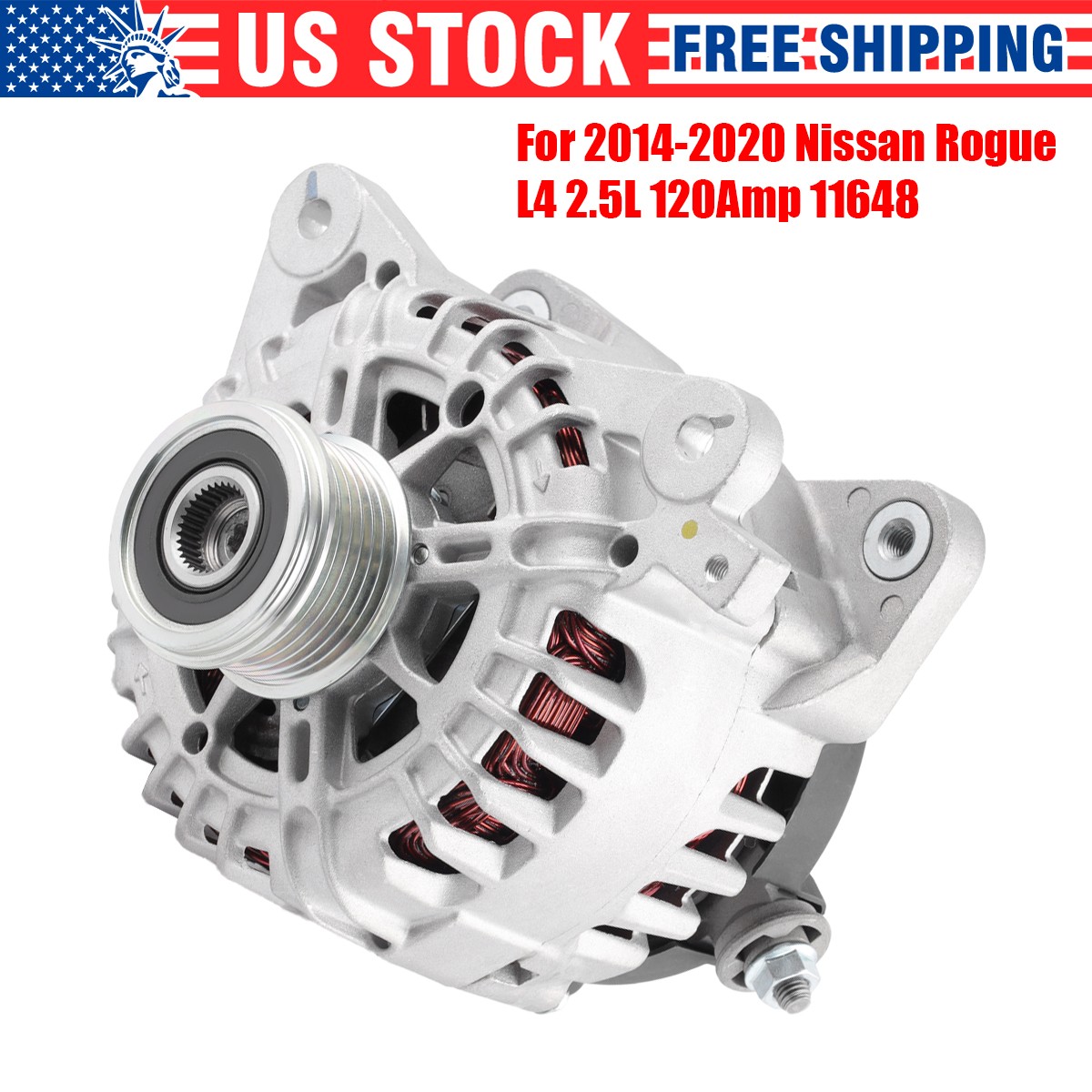 120Amp Alternator For Nissan Rogue 2014 2015 2016 2017 2018 2019 2.5L 231004BA0A