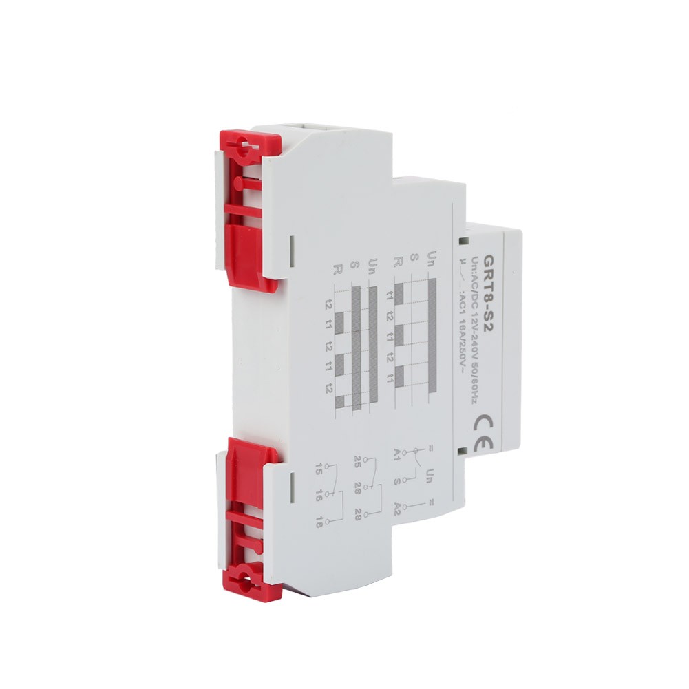 GRT8-S2 Mini Asymmetric Cycle Timer ON/OFF Repeat Cycle Time Relay AC/DC 12-240V