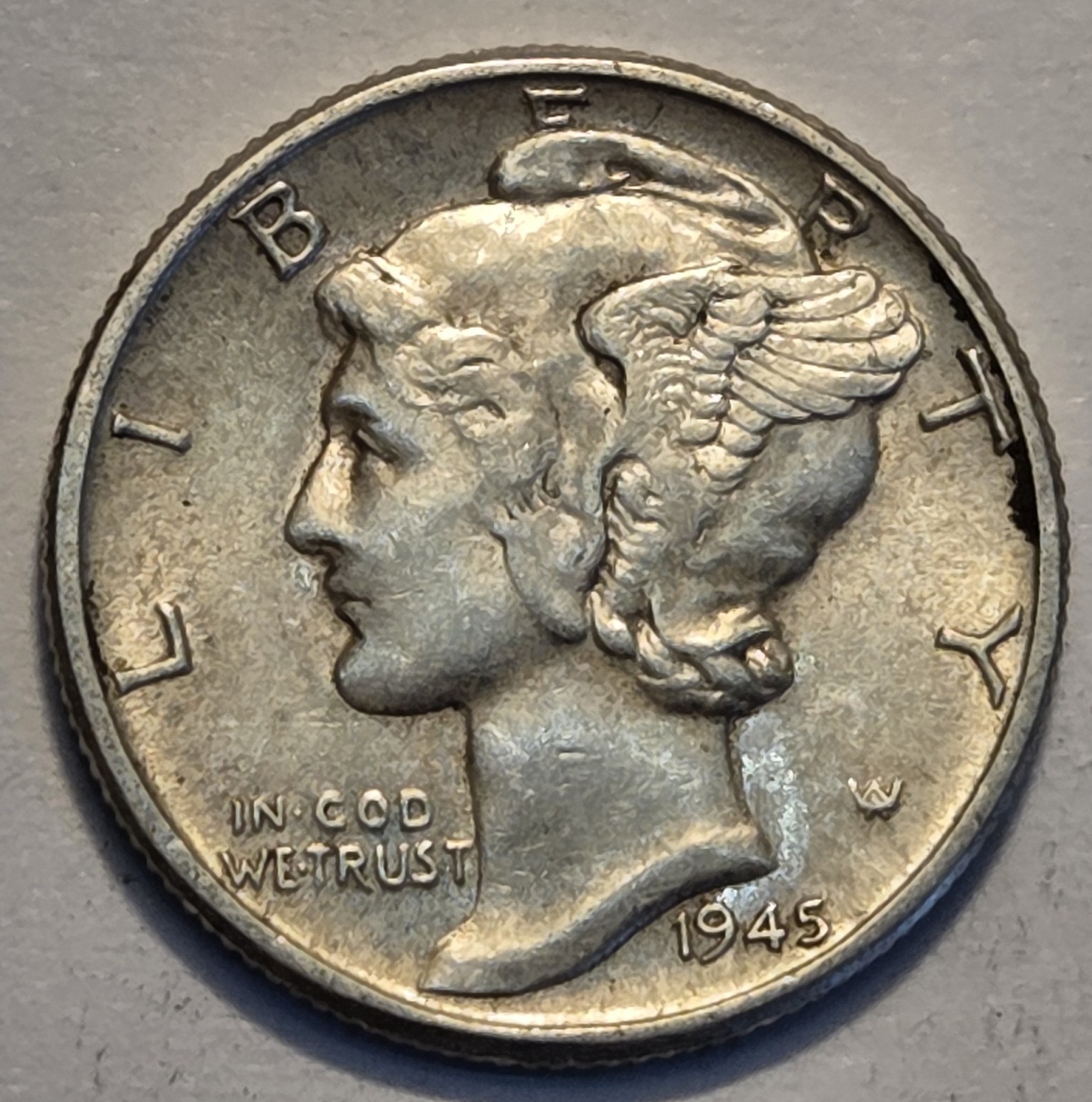 #2 Nicer Low Mintage "extremely fine" 1945 P Winged Liberty Head Mercury Dime