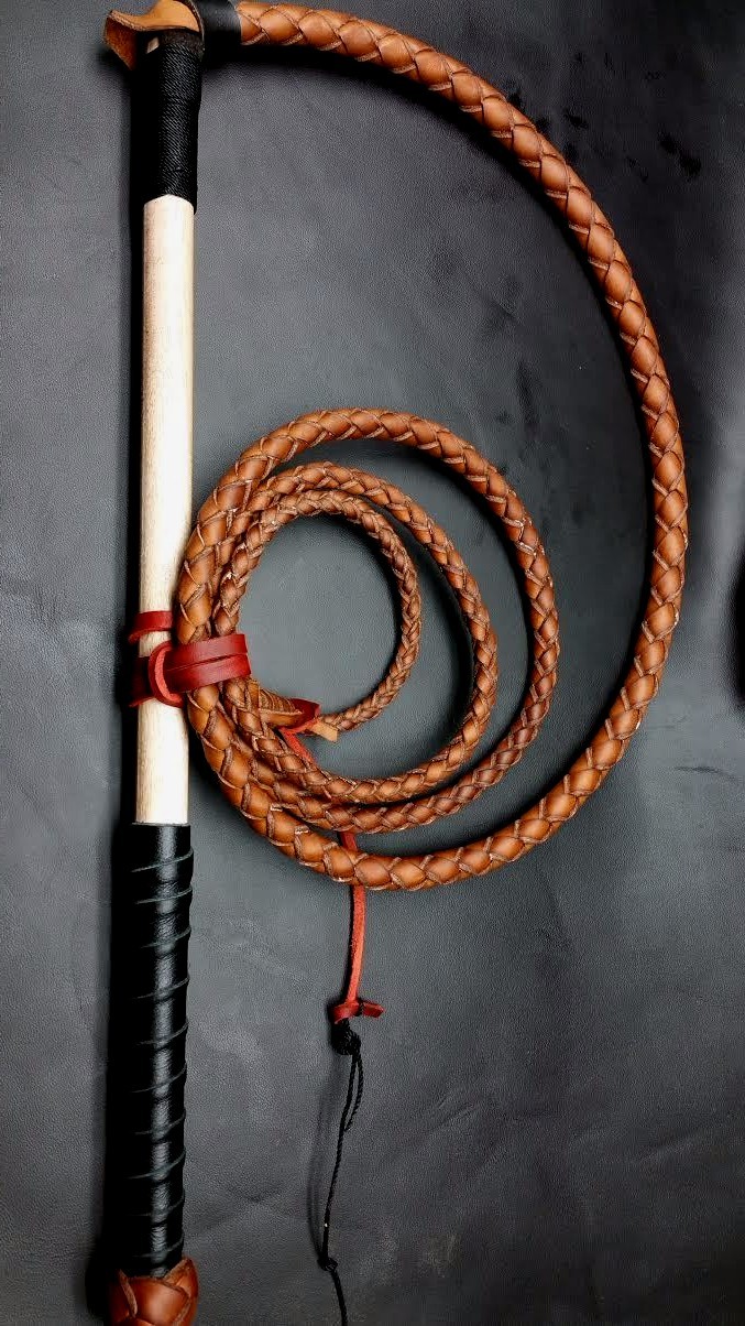 6ft Chrome Hide Stock Whip