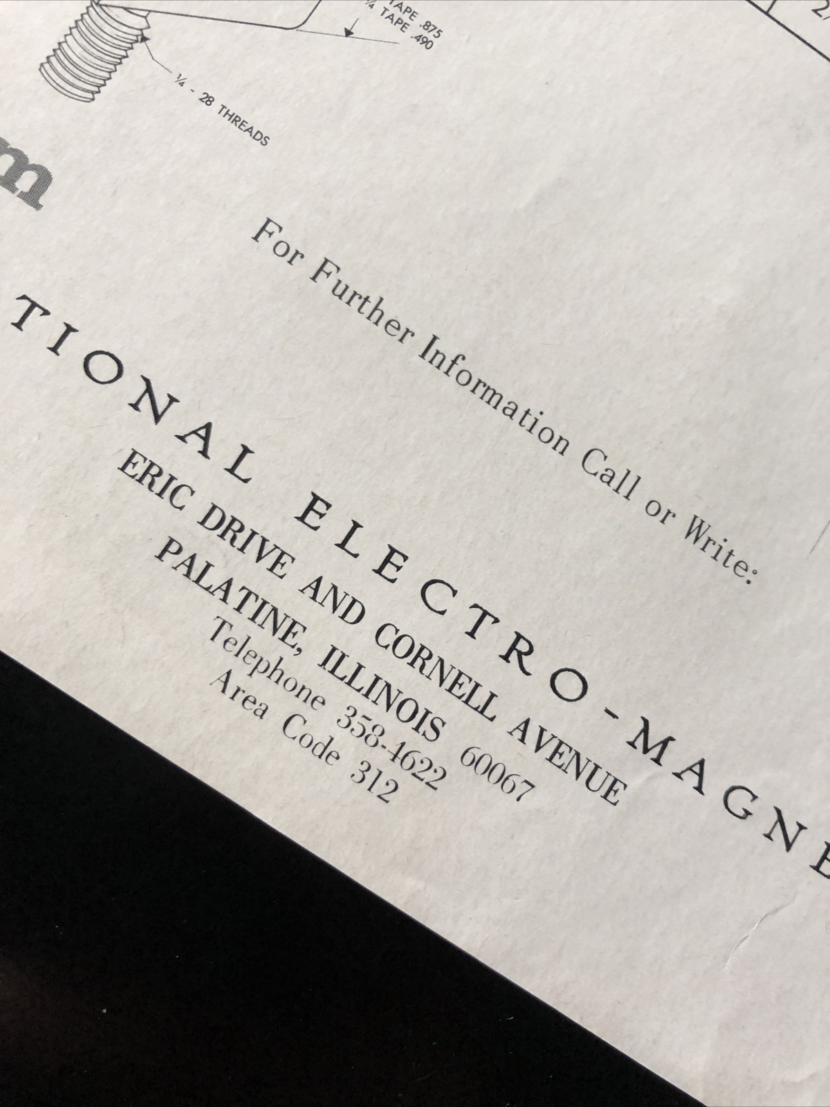Vintage IEM Pro AUDIO MAGNETIC HEAD SPEC SHEET