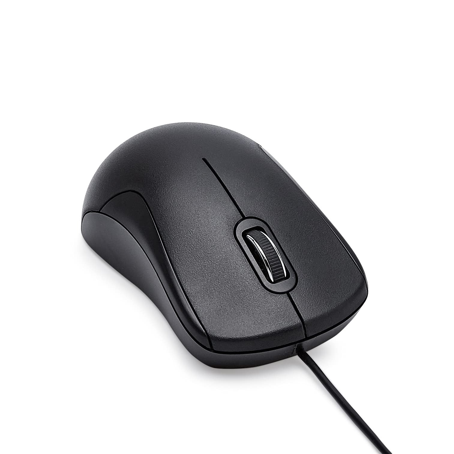 Amazon Basics 3-Button USB Wired Mouse, 1000 DPI, Ergonomic Grip, Black