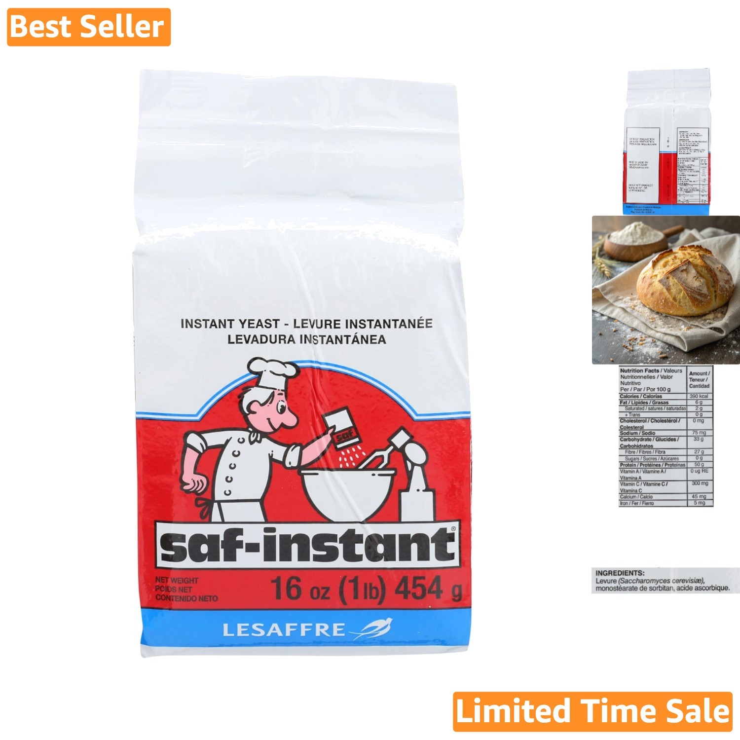 16oz Instant Dry Yeast for Exceptional  Baking - Reliable & Long Lasting
