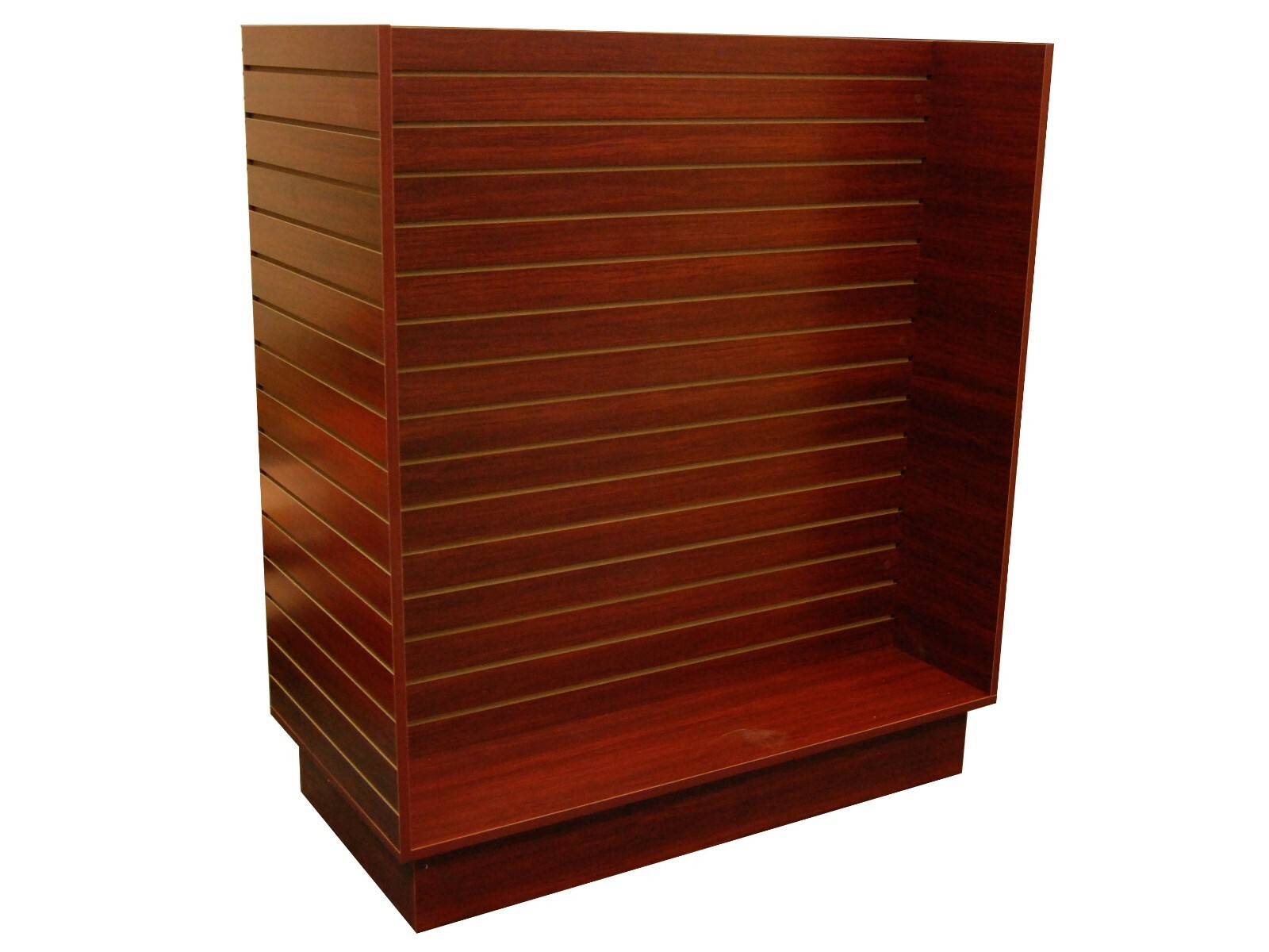 Cherry Wood Floor Standing H-Unit Slatwall Display