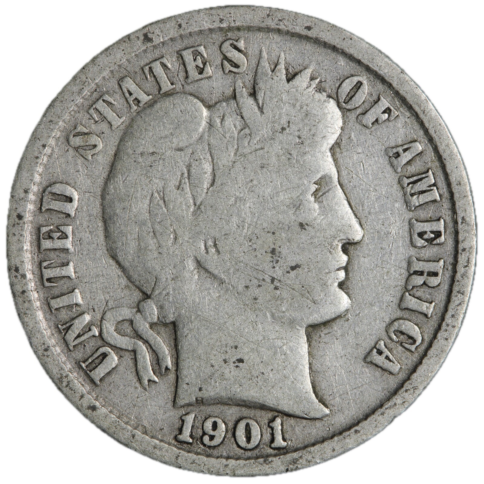 1901 Barber Dime Nice Circulated VG/FINE! Complete Your Album!