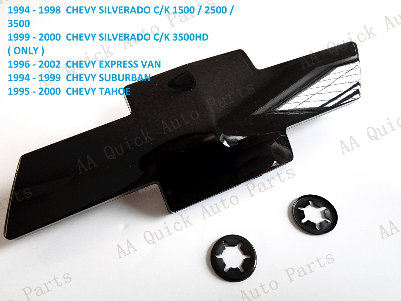 Front Gloss Black Bowtie Grille Emblem SILVERADO TAHOE SUBURBAN EXPRESS1994-2000