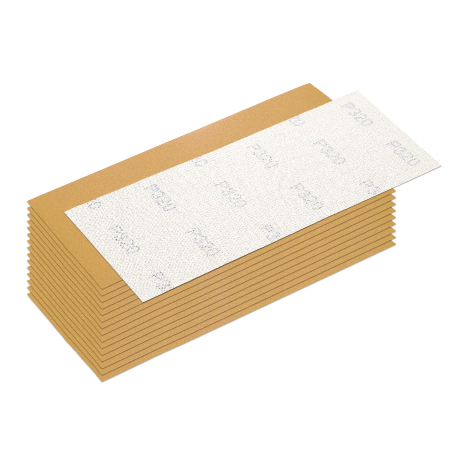 16 Pcs 320 Grit Dry Sandpapers, 4.5 x 11 Inch Sand Papers, Gold