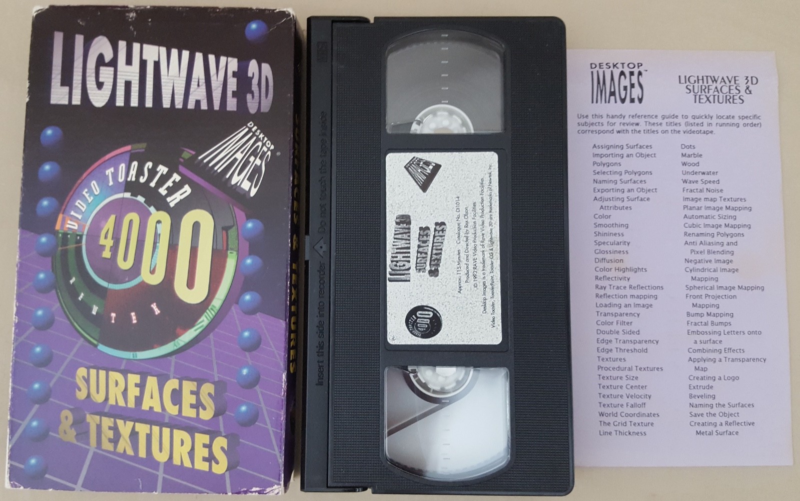 LightWave 3D SURFACES & TEXTURES - VHS Tape ©1993 for Amiga NewTek Video Toaster