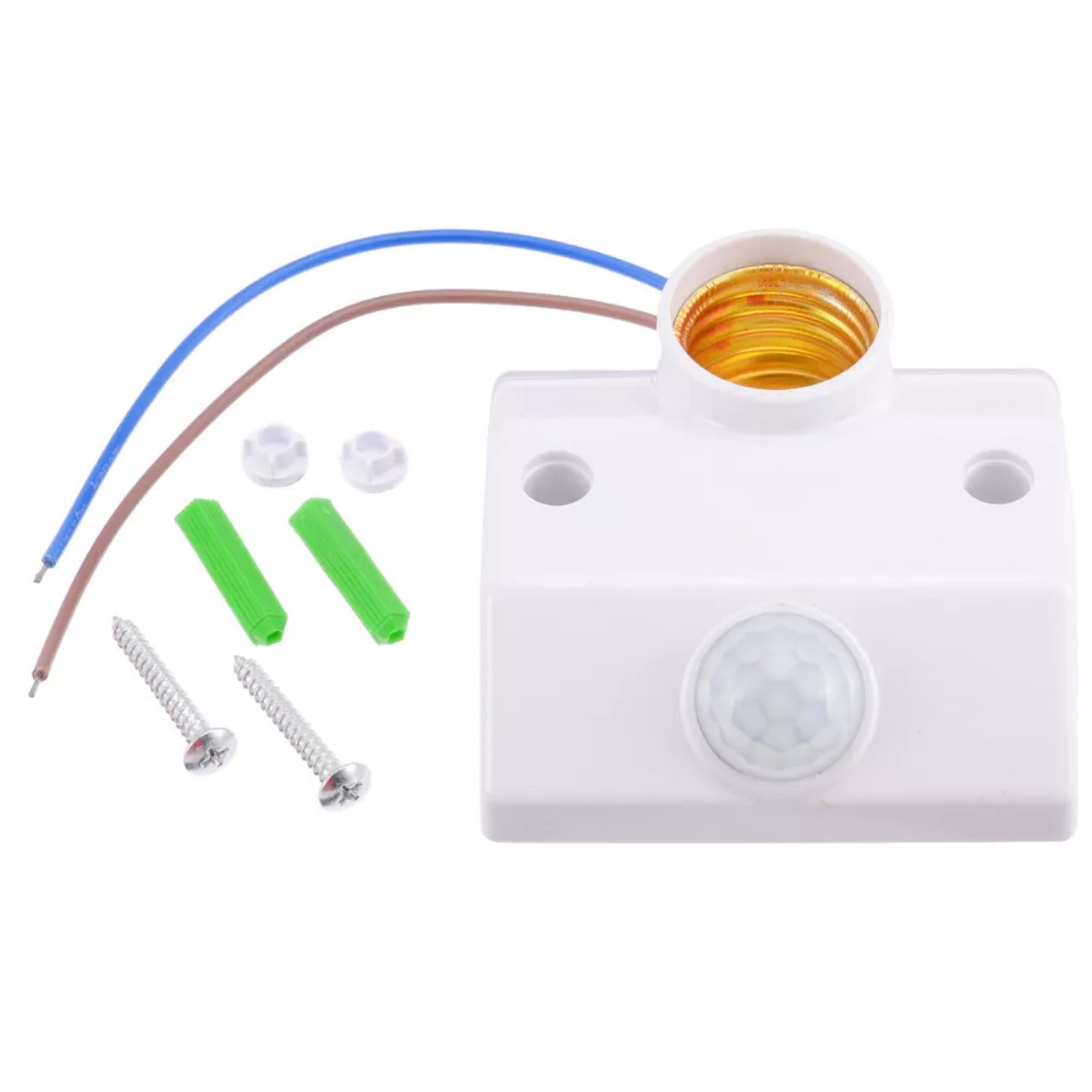1Pc E27 Auto Human Motion Sensor Detector Bulb Light Lamp Base Holder AC110-240V