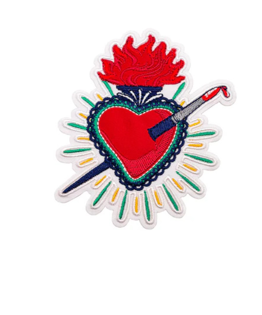 FRIDA KAHLO - SACRED HEART - EMBROIDERED PATCH - BRAND NEW - FK-0022