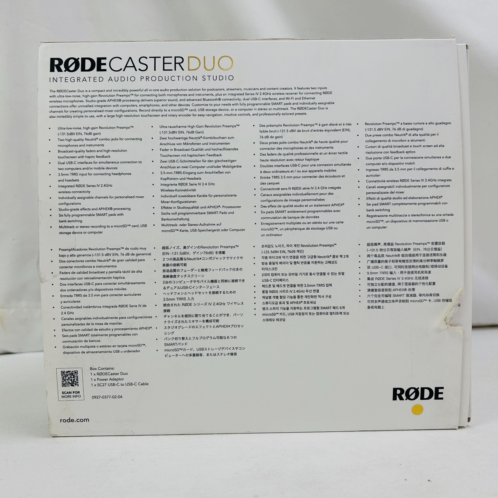 Rode RODECaster Duo Integrated Audio Production Studio - Black (RCDUO)